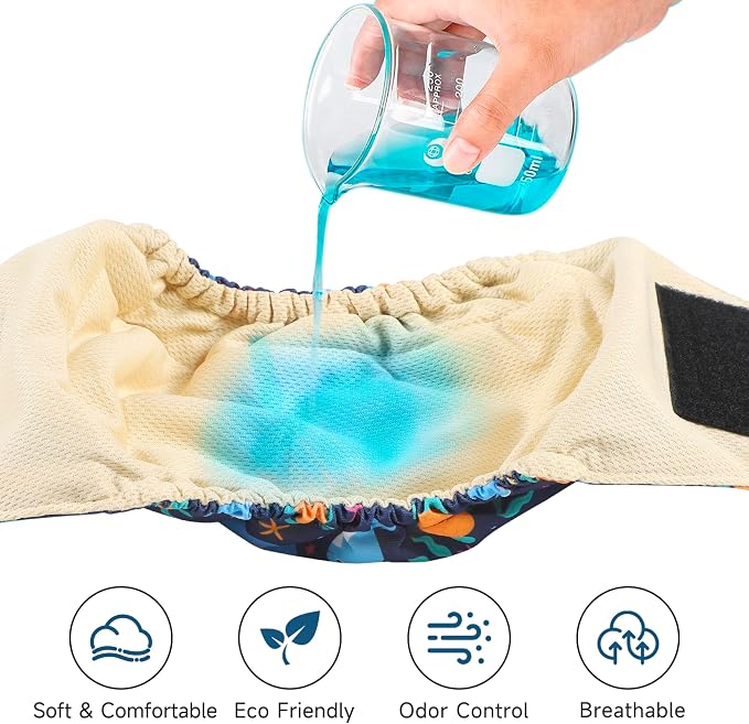 5 Pack Dog Diapers Male Reusable, Premium Belly Bands for Male Dogs, High Absorbing Male Dog Pee Wraps for Doggie in Incontinence or Excitable Urination and Training,Rabbit,XL