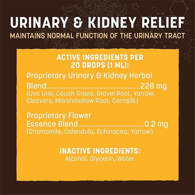 Earth Animal Apothecary Liquid Supplement - Urinary & Kidney Relief Herbal Remedies for Dogs & Cats - 2 fl oz