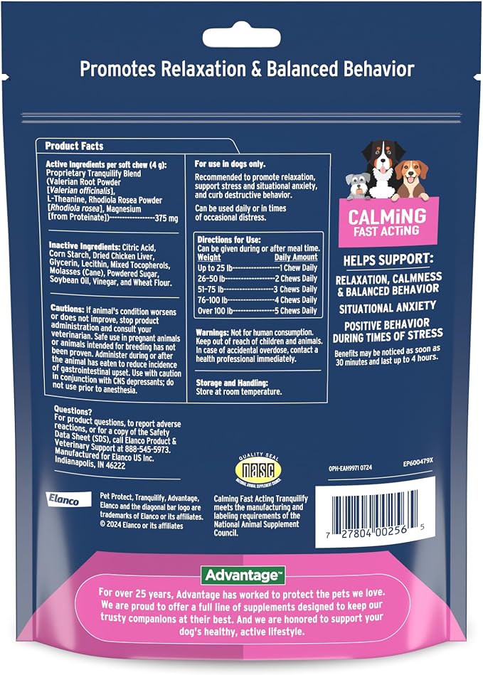 Bundle of Seresto Large Dog Over 18 lbs. + Pet Protect Calming Fast-Acting Soft Chews for Dogs 60 Count