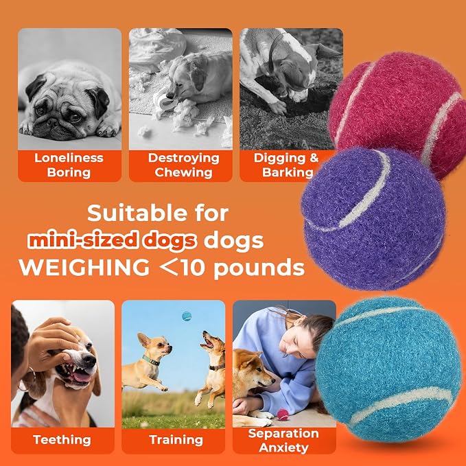 INSUM 1.5 Inch Mini Tennis Balls for X-Small Dogs & Cats, 20/40 Pack Soft Fetch Play Toys for Puppies & Kittens, Training & Indoor Outdoor Exercise