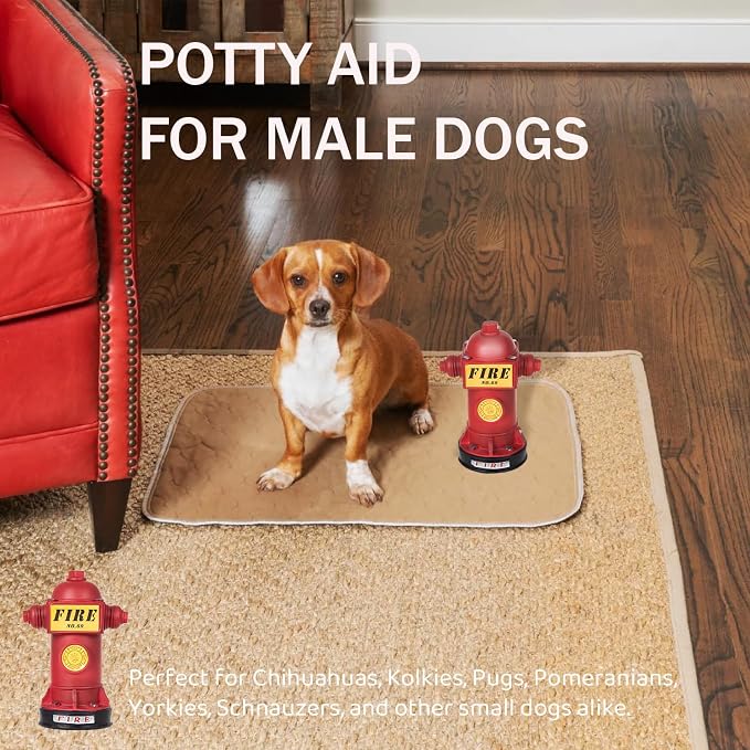 Potty Training Dog Fire Hydrant, NPBIYOYG 4.3" W x 9.4" H Small Fire Hydrant for Puppy to Pee On, Retro Resin Pee Post for Male Dog, Potty Training Tool for Indoor&Apartment, Red