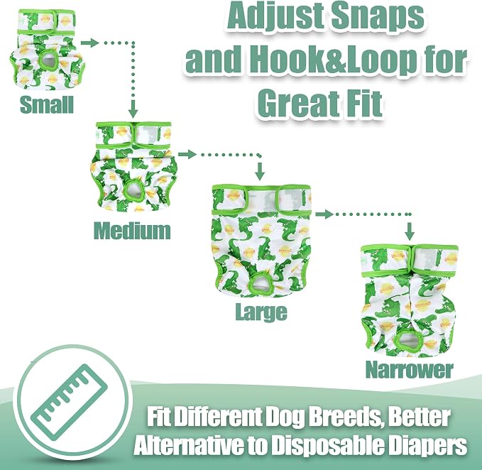 wegreeco Luxury Washable Reusable Dog Diapers (Stylish Pattern) - Female Dog Diapers, Doggie Diapers, 3 Pack (Fancy, Extra Large)