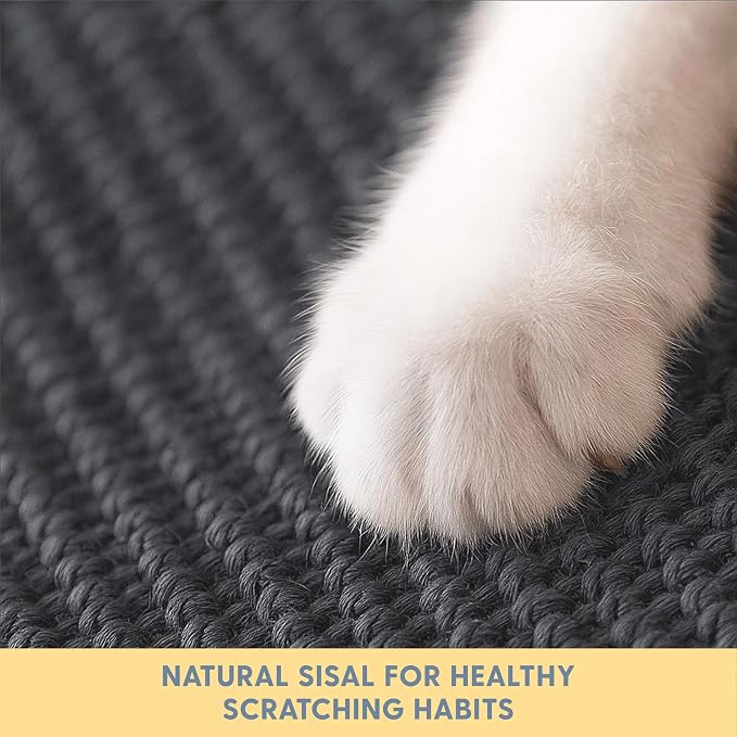 The Cat Ladies Cat Scratch Furniture Protector Mat - Couch Protector from Claws - Anti Scratch Furniture Protectors from Cats Scratching - Sisal Scratcher Pad - Dark Grey