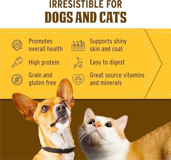 Natural Chicken Meal Topper for Dogs and Cats - Enhances Coat, Immunity, and Joint Health - 1 Pack - Premium Pet Food Supplement with Omega-3 - Wholesome and Delicious Nutrition for Happy Pets