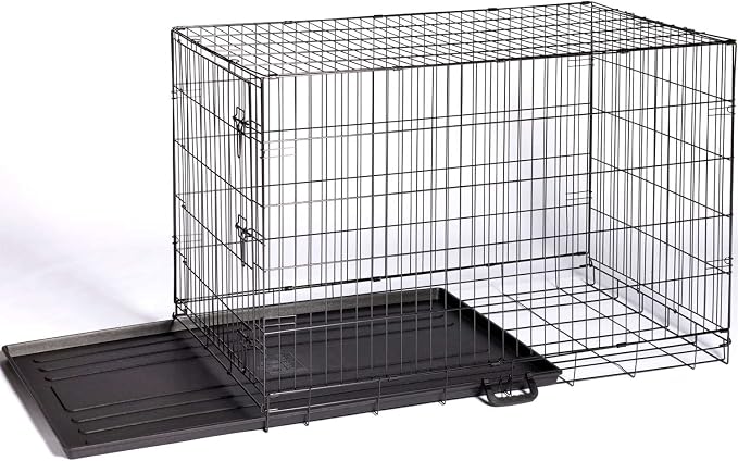 Prevue Pet Products Home On-The-Go Single Door Dog Crate - Extra Large Collapsible Dog Cage for Travel, Indoor, and Outdoor Use, Foldable Kennel Design, Deep Plastic Pan - XL, Black