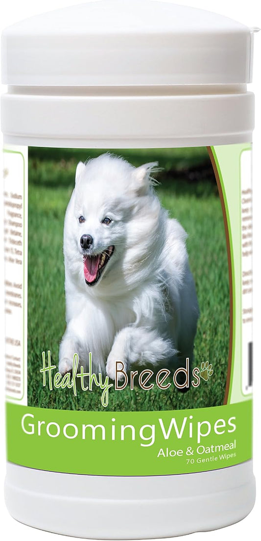 Healthy Breeds American Eskimo Dog Grooming Wipes 70 Count