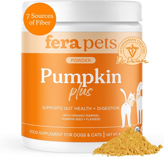 Fera Pets Cat & Dog Pumpkin Plus Fiber Supplement - Powder, 90 Scoops