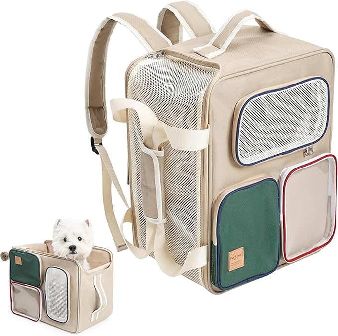 Pet Carrier Backpack for Cats & Dogs - Portable Multi-Functional Large Capacity Pet Bag, Handheld Pet Carrier with Mesh Ventilation & Multiple Pockets