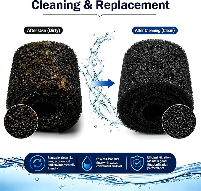 Aquarium Filter Media Foam Cut to Fit, 72"x12"x1" Pre Filter Sponge Pad for Fish Tank, Bio Foam Pad for Aquarium, Pond, Sump, 20ppi Coarse Pad for Mechanical & Bio Filtration