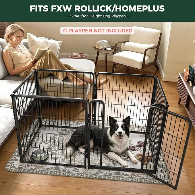 FXW Washable Pee Pads for Dogs, Puppy Pads with Super Absorbent, Specifically Designed for FXW Rollick/Homeplus 32 inch 6 Panels Dog Pen, 43" x 71" Rectangle, Boho, 1 Pack