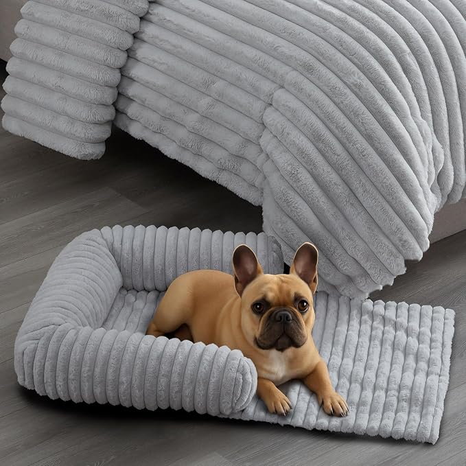 Riverbrook Home Everett Long Sofa-Style Pet Bed, Gray, Small