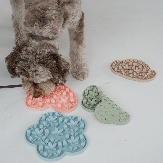Dexypaws: Enrichment Snuffle Mat: Sage Green Bone - Textured Dog Feeding Pad, Food Grade Silicone, Spread Food &Treats, Pet Soothing, Suction Back
