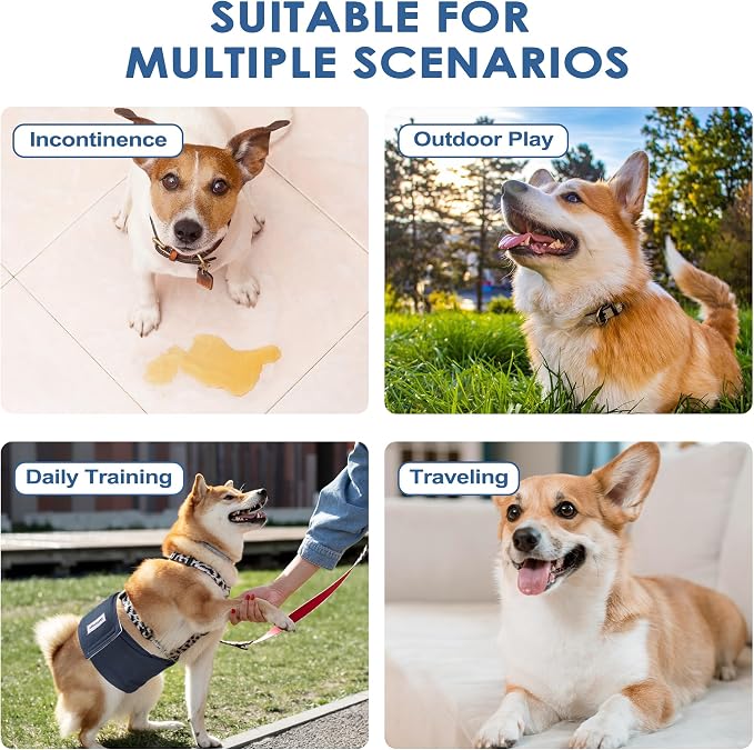 5 Pack Dog Diapers Male Reusable Belly Bands Washable for Smile Male Dogs, High Absorbency for Puppy & Doggy, Size XS