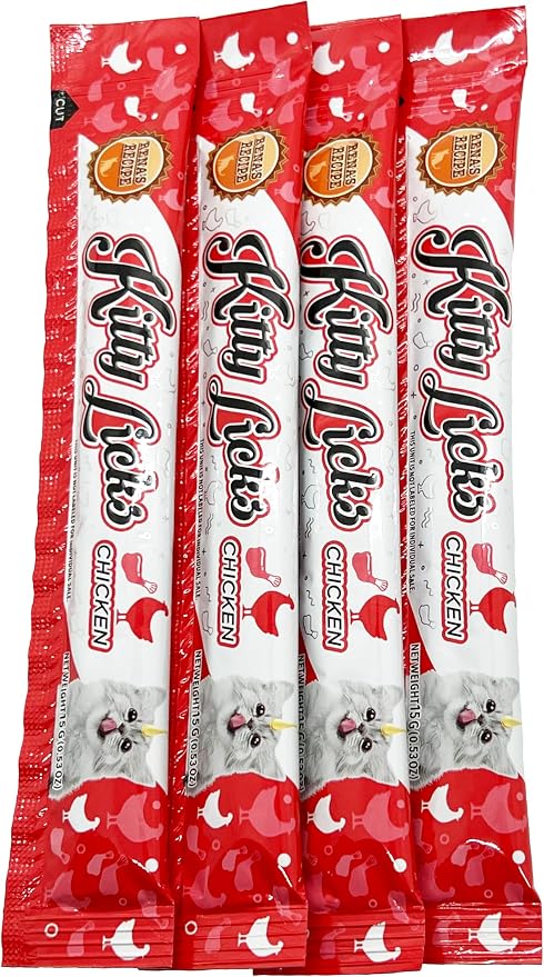 Rena's Recipe Kitty Licks Lickable Cat Treats, Chicken Variety Pack, 60 Tubes