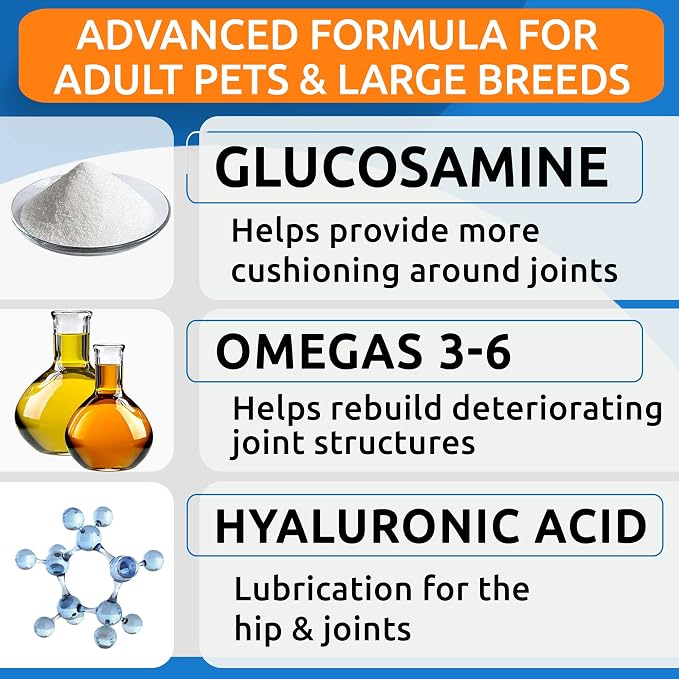 Glucosamine Treats + Omega 3 for Dogs Bundle - Senior Advanced Joint Health + Skin Allergy - Chondroitin, Omega-3 + EPA & DHA Fatty Acids - Hip & Joint Care + Itch Relief - 300 Chews - Made in USA