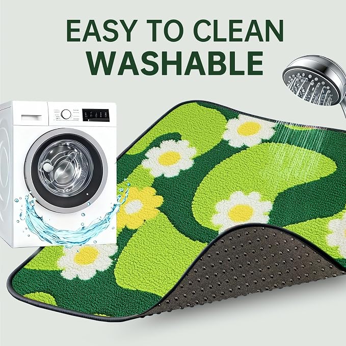 Qeils Reusable Puppy Pads for Small Dogs, Washable Pee Pads with Non-Slip , Absorbent Leakproof Mat for Crates, Playpens, Pet Beds & Whelping, Indoor Potty Training Grass Green, 24"x48", 2 Pack