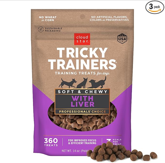 Cloud Star Tricky Trainers Chewy Dog Treats – Whole Grain Soft for Adult & Puppy