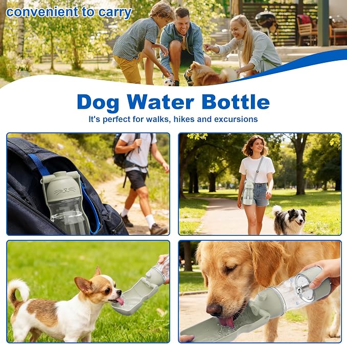 Dog Health Water Bottle Portable Active Oxygen Puppy Water Bowl & Dispenser for Travel Improves Taste and Boosts Immunity wih Ozone Purification Pet Health Care Water Bottle (White)