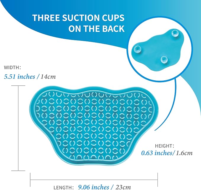 PetDreamHouse Lick Paw Pad & Slow Feeder for Dogs, Anti-Boredom, Distraction Mat, Reduces Anxiety w/Stress-Relief Stimulating Licking, Suction Cups on Back, Ideal for Puppies, Dogs & Cats, Blue