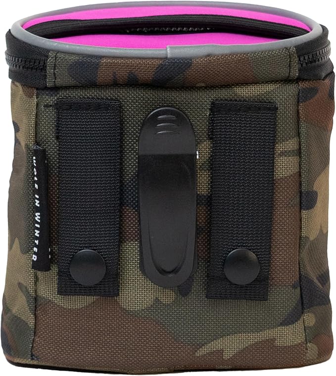 Quickdraw Dog Treat Pouch – Training Bag with Poop Bag Dispenser, Clicker Holder and Waist Belt – Hands-Free, Reflective and Durable for Puppy Training, Walks and Hikes (Raspberry/Camo)