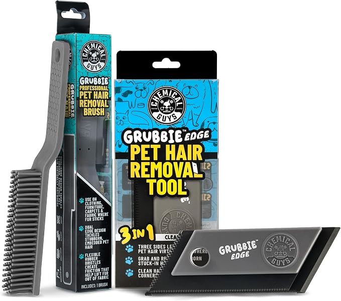 Chemical Guys Pet Hair Removal Bundle, Car Interior Pet Hair Remover Kit with Pet Hair Eraser Tool, Stain and Odor Remover Spray, and Interior Cleaner for Cars, Trucks, and SUVs