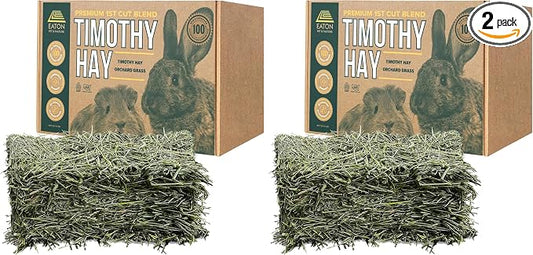 Eaton Pet and Pasture Naturally Grown, Premium, 1st Cut Blend, Western Timothy Hay Orchard Blend, Small Animal Food, Sustainable, Eco-Friendly, Farmer-Owned, 6LB-Box. (Pack of 2)