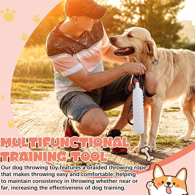 Blueweenly 4 Pcs Dog Bumper Toy for Water Retrieving Plastic Puppy Training Dummy Dog Float Toy Lightweight for Float on The Water Pool Outdoor Training Hunting Fetching (Orange and White)
