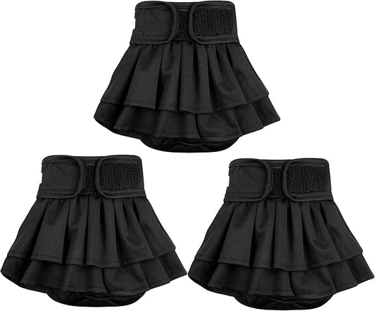 wegreeco Dog Diapers Female (3 Pack), Highly Absorbent Dog Diapers for Female Dogs Washable in Heat, Incontinence, or Excitable Urination (Black, X-Large)