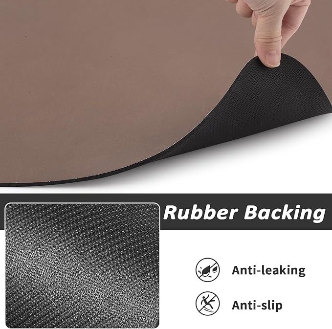HotLive Dog Food Mat - Absorbent Cat Mat for Food and Water, No Stains Pet Feeding Bowl Mat, Easy to Clean Pet Placemats, Quick Dry Dog Water Dispenser Mat for Messy Drinkers | Paw Brown 16"x 24"