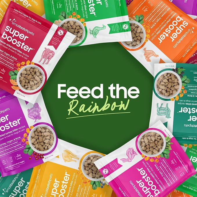 Smallbatch Freeze Dried Dog Treats, Superfood Food Topper Chicken Bites for Dogs & Cats, Probiotics, Organic Ingredients, High Protein, Grain Free Healthy Treat Food Topper, Made in the USA, 18 oz Bag