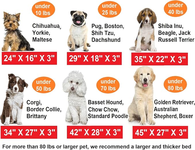 Dogbed4less Memory Foam Platform Dog Bed, Crate Mattress for Orthopedic Joint Relief with Waterproof Removable Cover Medium Large 34X27X3 Brown
