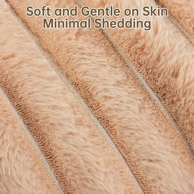 Donut Dog and Cat Bed, Luxurious Comfortable Faux Rabbit Fur Pet Beds, Soft Anti-Anxiety Calming Puppy Kitten Bed with Anti-Slip Bottom for Small Medium Dogs & Cats(20", Brown)