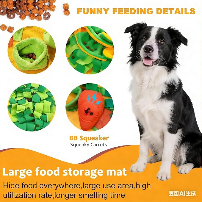 Large Snuffle Mat for Dogs，31''x19'',Interactive Puzzle Dog Sniff Mat,Slow Feeder Dog Puzzle Toys for Training & Mental Stimulation,Easy to Clean,Durable Digging Toys for Small Medium & Large Dogs