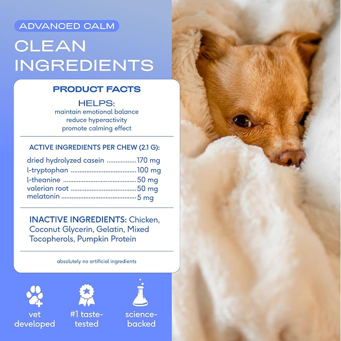 Native Pet Advanced Calming Chews for Dogs & Omega 3 Fish Oil for Dogs & Cats - Wild Alaskan Salmon Oil Supports Joints, Heart, Reduces Shedding, & Anxiety Related Behavior