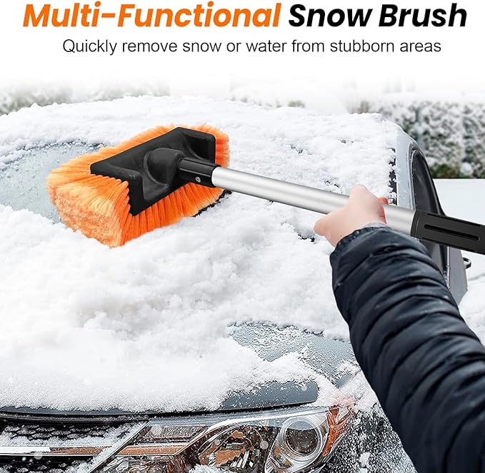 ARTIPOLY 65" Five-Sided Car Wash Brush with Extension Pole, Car Wash 12" Dip Soft Five-Sided Brush, No Scratch Car Cleaning Brush Supplies for RV Boat Truck SUV, House Siding, Snow