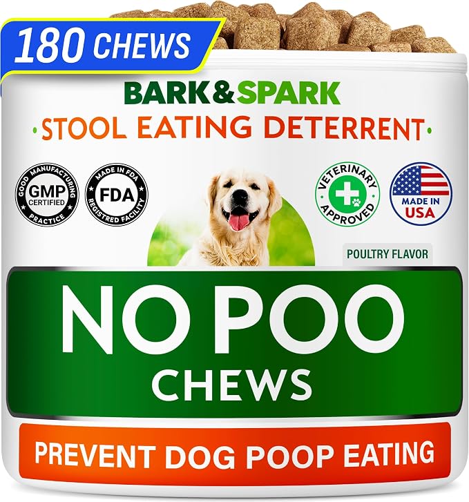 No Poo Chews for Dogs - Coprophagia & Stool Eating Deterrent with Probiotics, Digestive Enzymes & Breath Aid Support - Stop Dog Poop Eating - Made in USA
