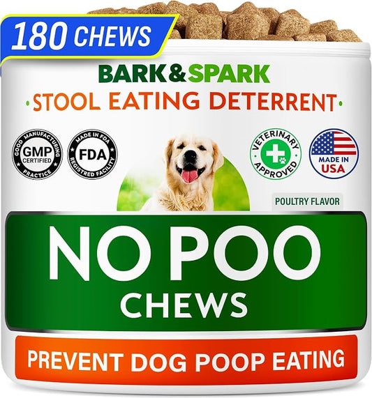 No Poo Chews for Dogs - Coprophagia & Stool Eating Deterrent with Probiotics, Digestive Enzymes & Breath Aid Support - Stop Dog Poop Eating - Made in USA