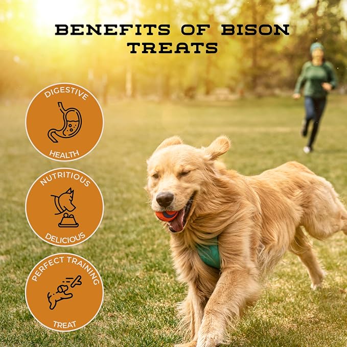 Bison Bits Grain Free Natural Dog Training Treats for Small to Large Breed - Low Calorie, High Value, Healthy Dog Treats for Small, Medium & Large Dogs (16oz)