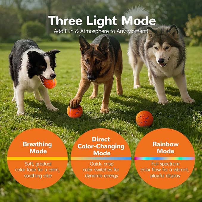 Smart Interactive Dog Toys Automatic Moving Dog Ball, Orange | ETPU New Material, Motion Activated Rolling & Rotating, For Medium & Large Dogs, Enrichment & Stimulation