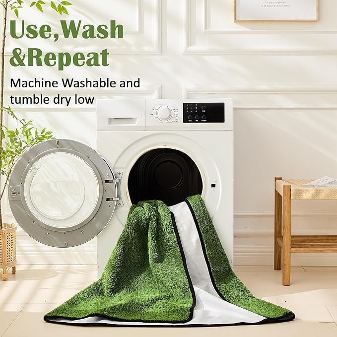 Qeils Reusable Dog Pee Pads, 2 Pack Super Absorbent & Leakproof Washable Puppy Pads with Soft Green Top Layer, for Potty Training, Crates, Couch, Car Seats & Pet Beds, 30"x 34"