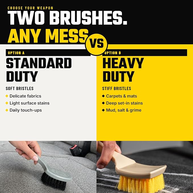 Chemical Guys, The Nifty Interior Detailing Brush 2 Pack, Soft Bristle Cleaning Tool for Car Vents, Dashboards, Steering Wheels, Door Panels, Cup Holders, Auto Interior Detail Brush Set - Grey