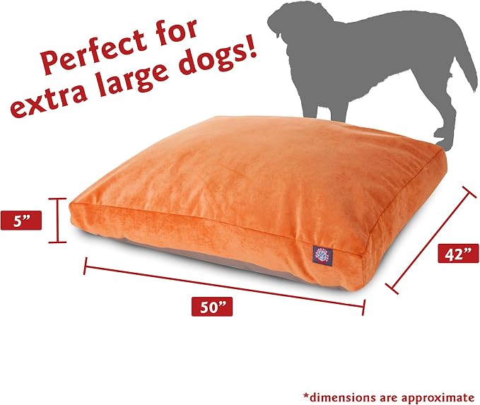 Majestic Pet Villa Rectangle Dog Bed Washable – Non Slip Comfy Pet Bed – Crate Bed with Removable Washable Cover – Kennel Bed for Sleeping, Polyester Fiber, X-Large, Orange