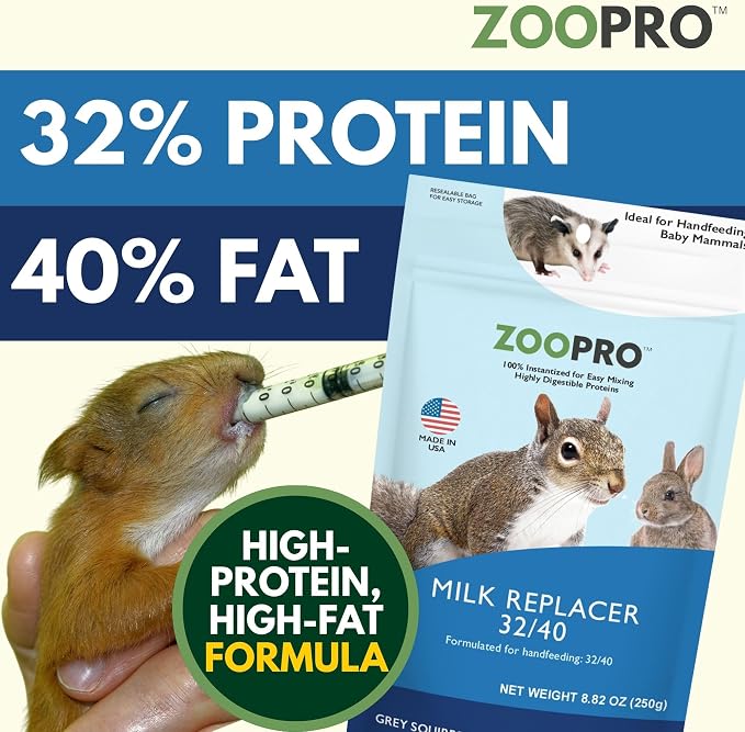Exotic Nutrition Baby Squirrel Nursing Set (Expanded) - Milk Replacer, Feeding Syringes