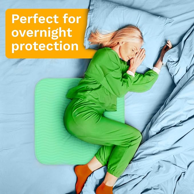 GREEN LIFESTYLE® Washable Underpads - Heavy Absorbency Reusable Bedwetting Incontinence Pads for Kids, Adults, Elderly, and Pets - Toddler Mattress Pads for Bed, Sofa, Floor (Pack of 16 - 48x48)