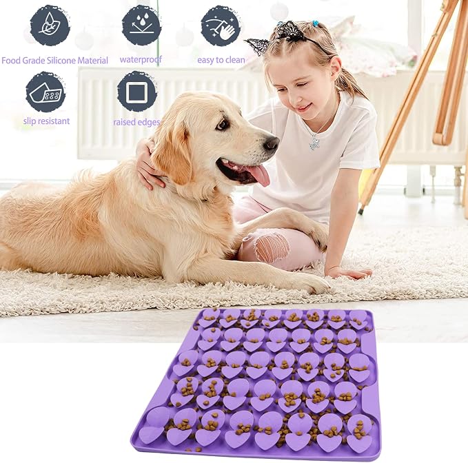 Silicone Snuffle Mat for Dog & Femont Slow Feeder Lick Mat with Suction Cups for Slow Eating