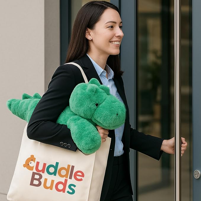 Cuddle Buds 3lbs Weighted Dinosaur Stuffed Animal for Sensory Needs, 20'' Plush Dino, Weighted Stuffed Animals for Adults, Soft Dinosaur Toy