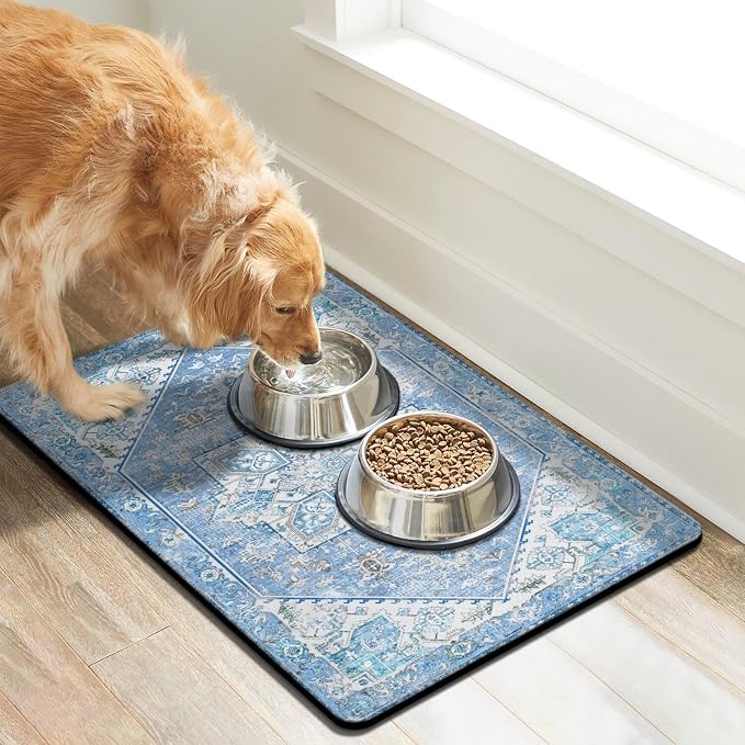 Dog Food Mats for Floors Absorbent, Pet Cat Food Mat - Non Slip Dog Bowl Mats for Food and Water Pet Supplies
