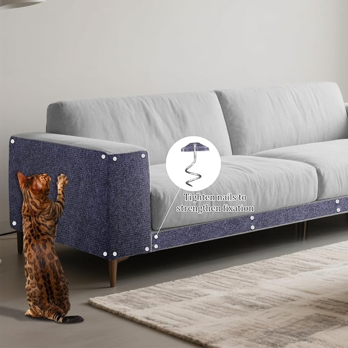 2 Pack Cat Scratch Furniture Protector Trimmable DIY Climbing Scratching for Indoor Couch Protector from Cat Claws, Walls and Tower Replacement (Grey, 15.7’‘ x 78.7'')