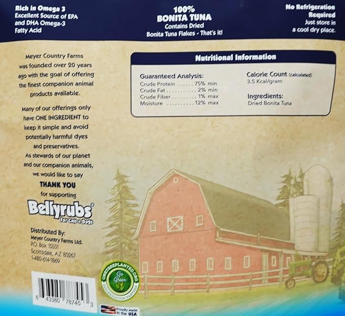 Bonita Tuna Flakes for Cats and Dogs 4.25oz | Premium Dried Tuna Cat Treat | All-Natural Gluten & Grain Free Tuna Flake Treats | Healthy High Protein Pet Training Chews | Made in USA