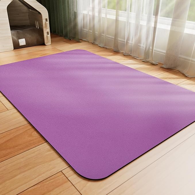 HotLive Dog Food Mat - Absorbent Cat Mat for Food and Water, No Stains Pet Feeding Bowl Mat, Easy to Clean Pet Placemats, Quick Dry Dog Water Dispenser Mat for Messy Drinkers | Purple 12"x 19"